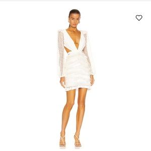 PatBo Women's Cut-Out Fringe Mini Dress Ivory White Size 2